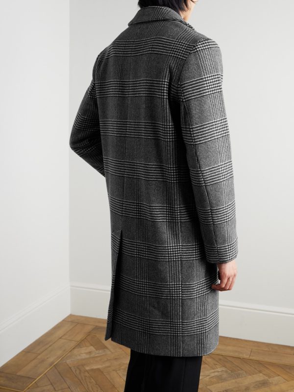 Checked Virgin Wool-Blend Coat - BK