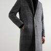 Checked Virgin Wool-Blend Coat - FR