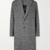 Checked Virgin Wool-Blend Coat