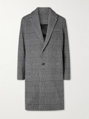 Checked Virgin Wool-Blend Coat