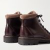Jacques Suede-Trimmed Glossed-Leather Boots - BK Jacques Suede-Trimmed Glossed-Leather Boots - BK