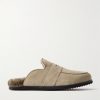 David Shearling-Lined Suede Slippers David Shearling-Lined Suede Slippers