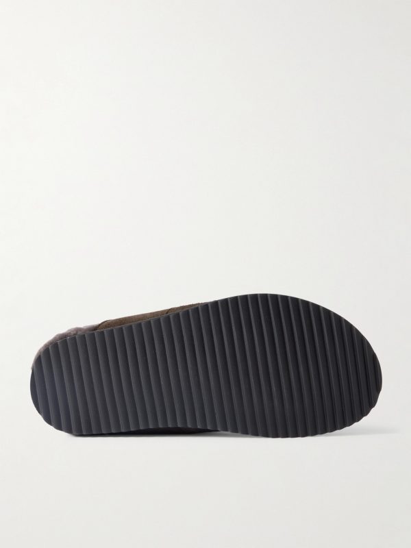 David Shearling-Lined Suede Slippers - E1 David Shearling-Lined Suede Slippers - E1