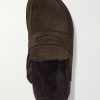 David Shearling-Lined Suede Slippers - E2 David Shearling-Lined Suede Slippers - E2