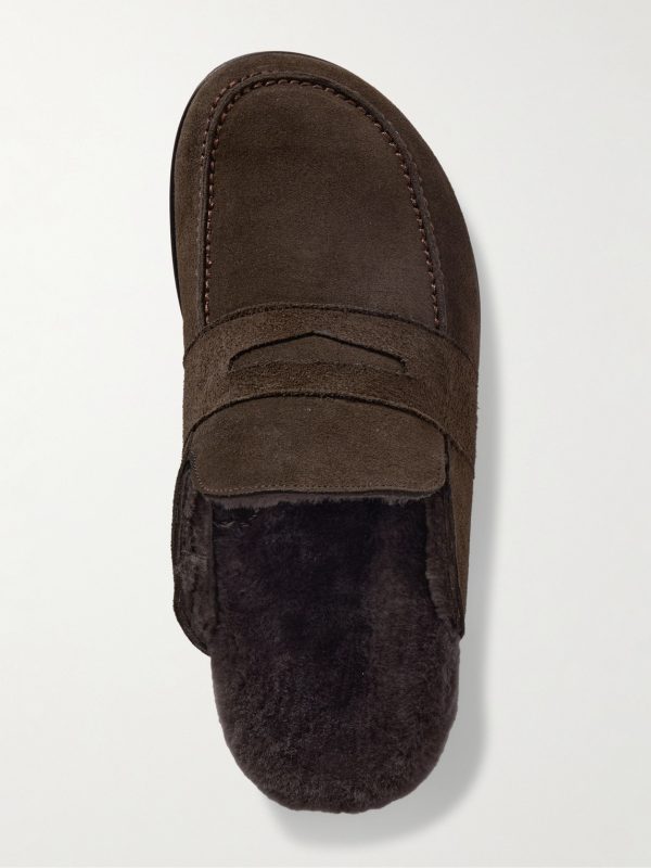 David Shearling-Lined Suede Slippers - E2 David Shearling-Lined Suede Slippers - E2