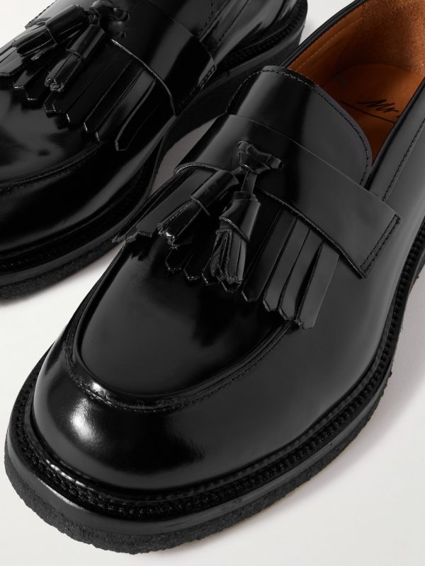 Jacques Fringed Tasselled Glossed-Leather Loafers - CU Jacques Fringed Tasselled Glossed-Leather Loafers - CU