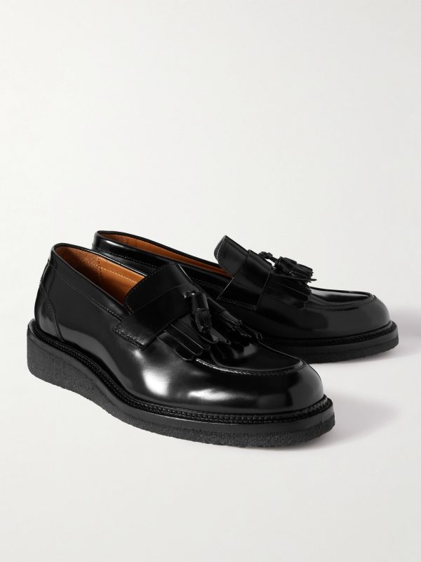 Jacques Fringed Tasselled Glossed-Leather Loafers - FR Jacques Fringed Tasselled Glossed-Leather Loafers - FR