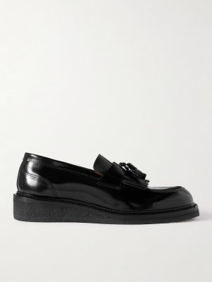 Jacques Fringed Tasselled Glossed-Leather Loafers Jacques Fringed Tasselled Glossed-Leather Loafers