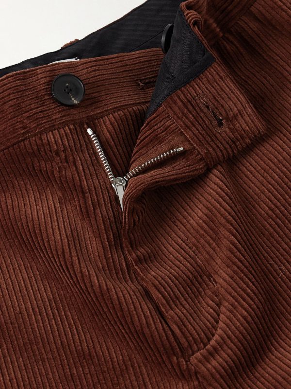 Edward Straight-Leg Organic Cotton-Corduroy Trousers - E1