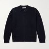 Deck Ribbed Wool-Blend Zip-Up Cardigan