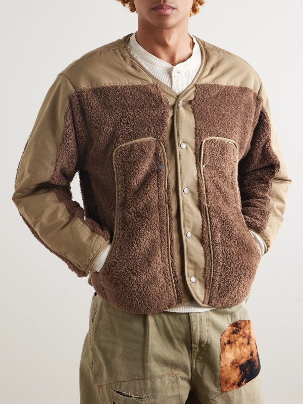Smock Cotton-Blend Twill Hooded Jacket with Fleece-Trimmed Liner - E2