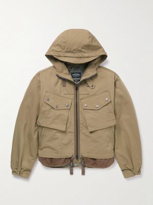 Smock Cotton-Blend Twill Hooded Jacket with Fleece-Trimmed Liner Smock Cotton-Blend Twill Hooded Jacket with Fleece-Trimmed Liner