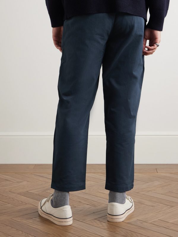 Haworth Tapered Cropped Pleated Cotton-Twill Trousers - BK