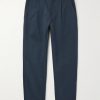 Haworth Tapered Cropped Pleated Cotton-Twill Trousers