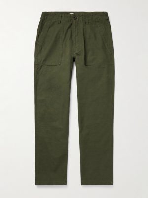 Straight-Leg Cotton Trousers Straight-Leg Cotton Trousers