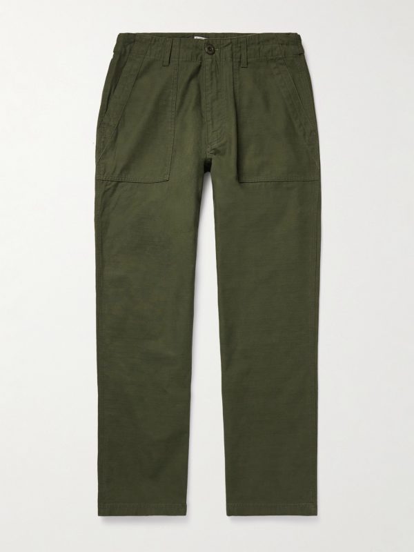 Straight-Leg Cotton Trousers