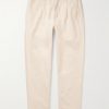 Haworth Tapered Cropped Pleated Cotton-Twill Trousers Haworth Tapered Cropped Pleated Cotton-Twill Trousers
