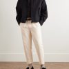 Haworth Tapered Cropped Pleated Cotton-Twill Trousers - OU Haworth Tapered Cropped Pleated Cotton-Twill Trousers - OU