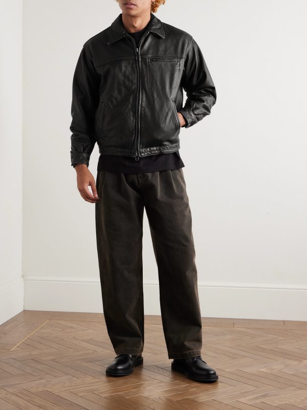 Distressed Leather Jacket - OU Distressed Leather Jacket - OU