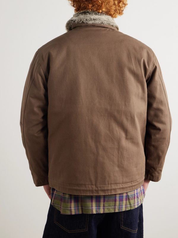 Edgar Plush-Trimmed Cotton-Canvas Jacket - BK Edgar Plush-Trimmed Cotton-Canvas Jacket - BK