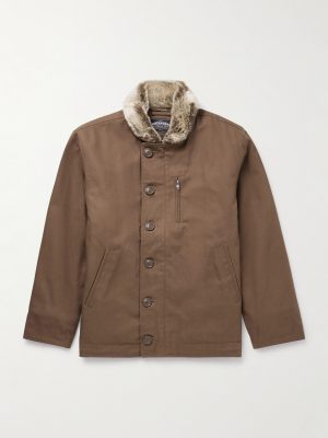Edgar Plush-Trimmed Cotton-Canvas Jacket
