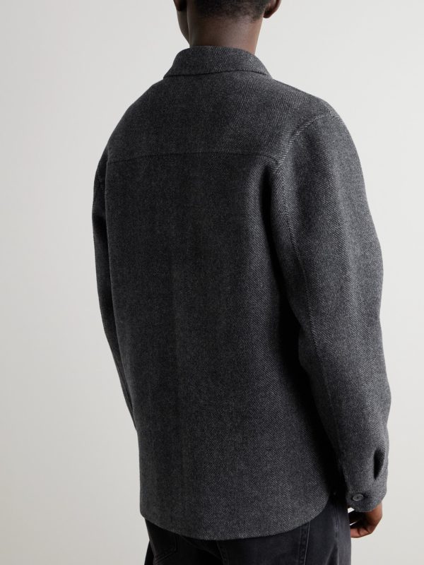 Herringbone Wool and Cashmere-Blend Flannel Overshirt - BK