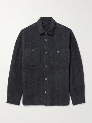 Herringbone Wool and Cashmere-Blend Flannel Overshirt Herringbone Wool and Cashmere-Blend Flannel Overshirt
