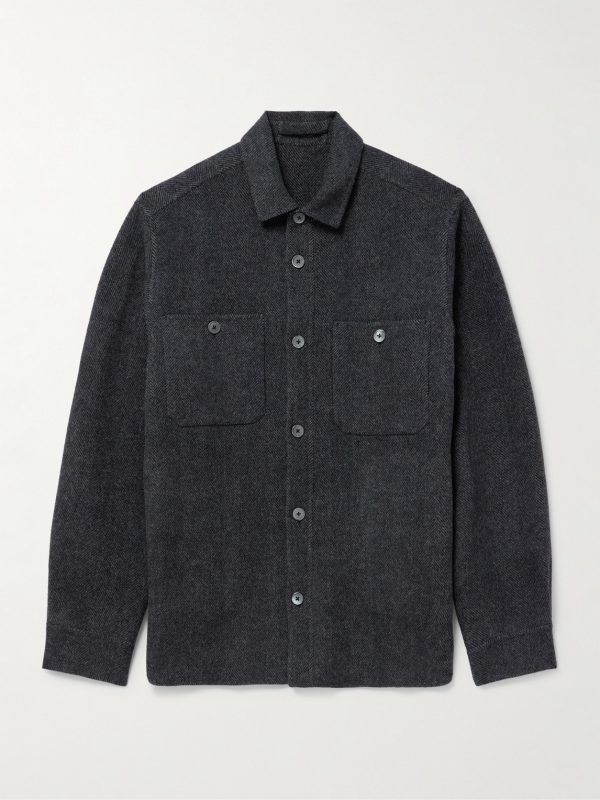 Herringbone Wool and Cashmere-Blend Flannel Overshirt