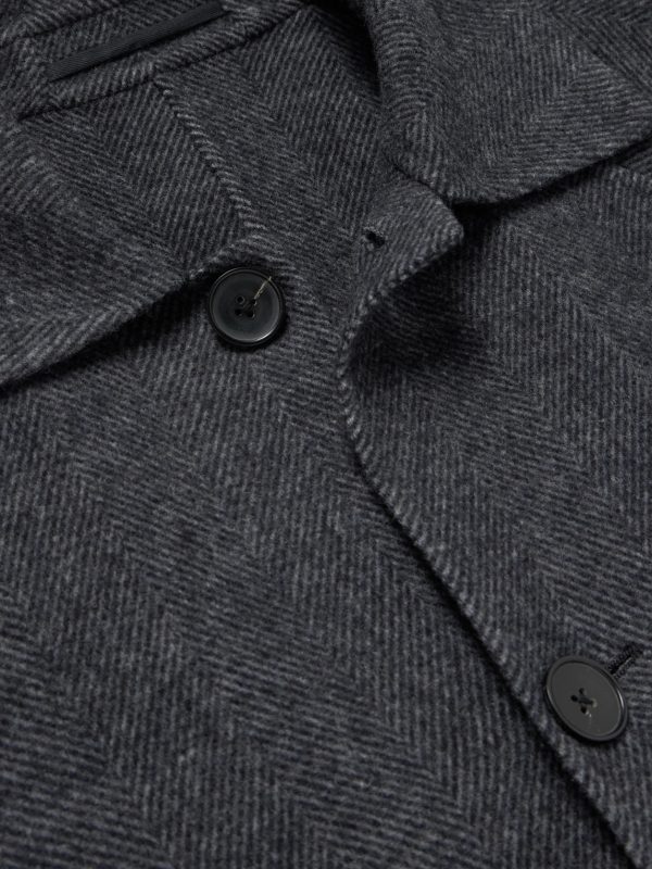 Herringbone Wool and Cashmere-Blend Flannel Coat - CU Herringbone Wool and Cashmere-Blend Flannel Coat - CU