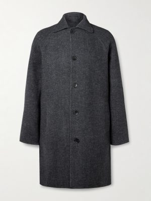 Herringbone Wool and Cashmere-Blend Flannel Coat
