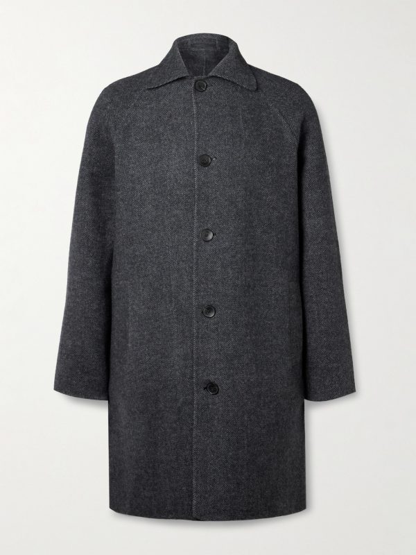 Herringbone Wool and Cashmere-Blend Flannel Coat Herringbone Wool and Cashmere-Blend Flannel Coat