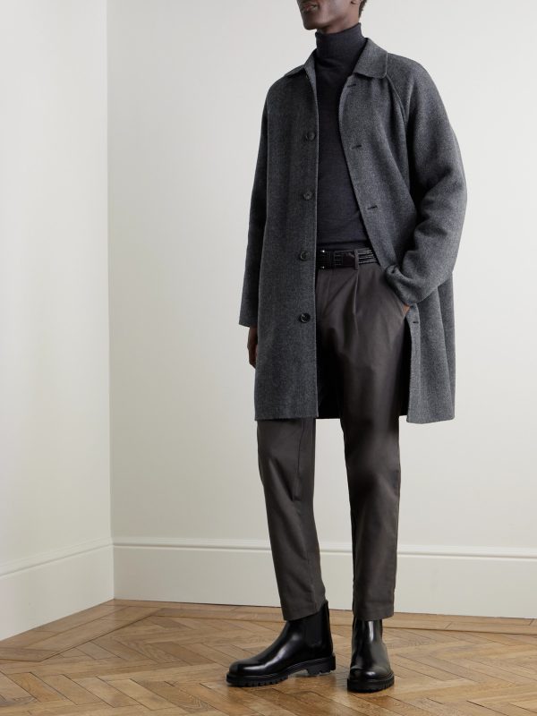 Herringbone Wool and Cashmere-Blend Flannel Coat - OU Herringbone Wool and Cashmere-Blend Flannel Coat - OU