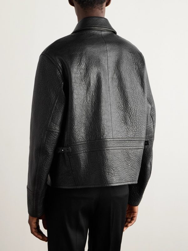 Slim-Fit Full-Grain Leather Blouson Jacket - BK Slim-Fit Full-Grain Leather Blouson Jacket - BK