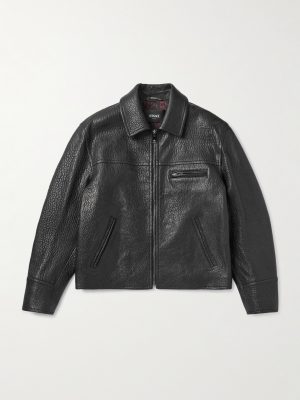 Slim-Fit Full-Grain Leather Blouson Jacket Slim-Fit Full-Grain Leather Blouson Jacket