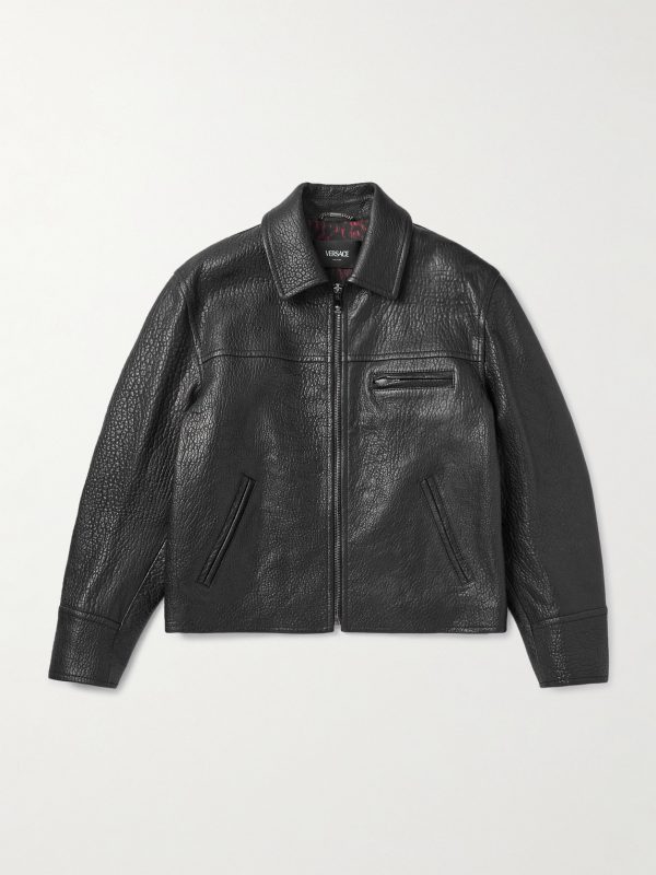 Slim-Fit Full-Grain Leather Blouson Jacket Slim-Fit Full-Grain Leather Blouson Jacket