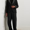 Crystal and Bead-Embellished Grain de Poudre Wool Suit Jacket - OU