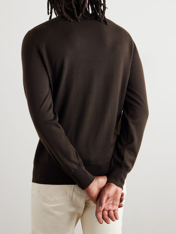 Merino Wool Mock-Neck Sweater - BK Merino Wool Mock-Neck Sweater - BK