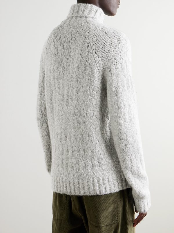 Alpaca-Blend Bouclé Rollneck Sweater - BK Alpaca-Blend Bouclé Rollneck Sweater - BK