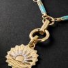 Element New Beginnings Internal Compass 18-Karat Gold, Diamond and Turquoise Pendant Necklace - CU Element New Beginnings Internal Compass 18-Karat Gold, Diamond and Turquoise Pendant Necklace - CU