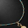 Element New Beginnings Internal Compass 18-Karat Gold, Diamond and Turquoise Pendant Necklace Element New Beginnings Internal Compass 18-Karat Gold, Diamond and Turquoise Pendant Necklace
