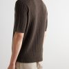 Cable-Knit Wool Polo Shirt - BK