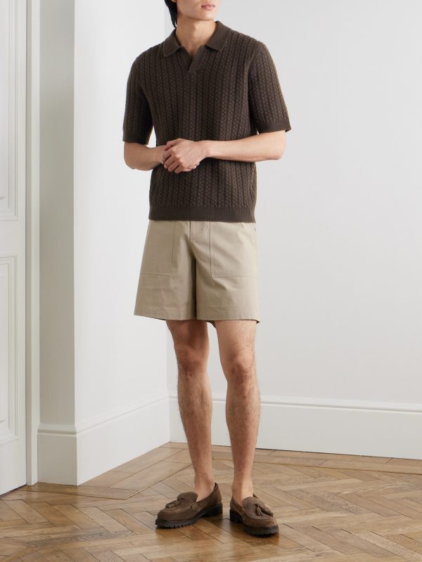 Cable-Knit Wool Polo Shirt - OU