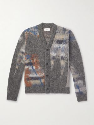 Brushed Jacquard-Knit Cardigan Brushed Jacquard-Knit Cardigan