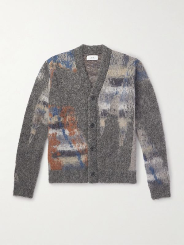 Brushed Jacquard-Knit Cardigan Brushed Jacquard-Knit Cardigan