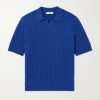 Cable-Knit Wool Polo Shirt