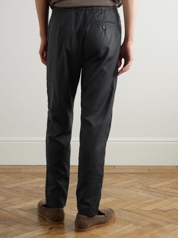 James Slim-Fit Wool-Flannel Drawstring Suit Trousers - BK James Slim-Fit Wool-Flannel Drawstring Suit Trousers - BK
