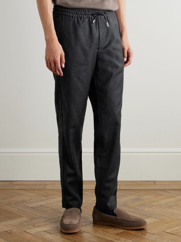 James Slim-Fit Wool-Flannel Drawstring Suit Trousers - FR James Slim-Fit Wool-Flannel Drawstring Suit Trousers - FR