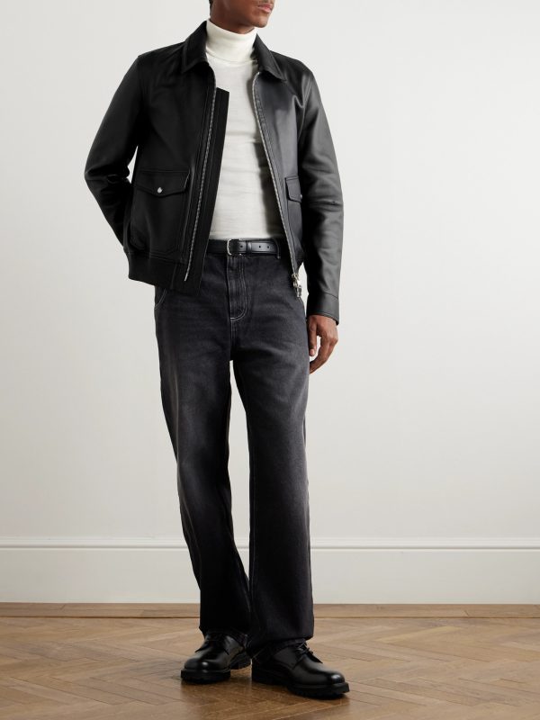 Leather Blouson Jacket - OU Leather Blouson Jacket - OU