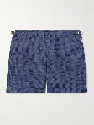 Bulldog Straight-Leg Mid-Length Jacquard Swim Shorts