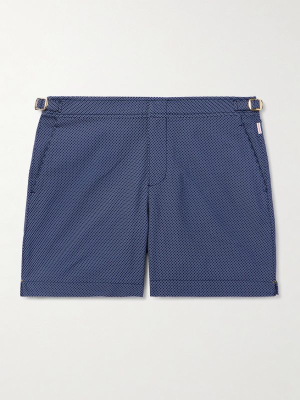 Bulldog Straight-Leg Mid-Length Jacquard Swim Shorts Bulldog Straight-Leg Mid-Length Jacquard Swim Shorts